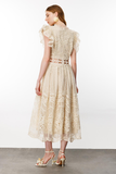 Nefeli Midi Lace Dress - Vintage Bohemian Style - Ruffled Details