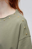 Bsb Oversize Minimalist Kadın Bluz - Kısa Kol Günlük
