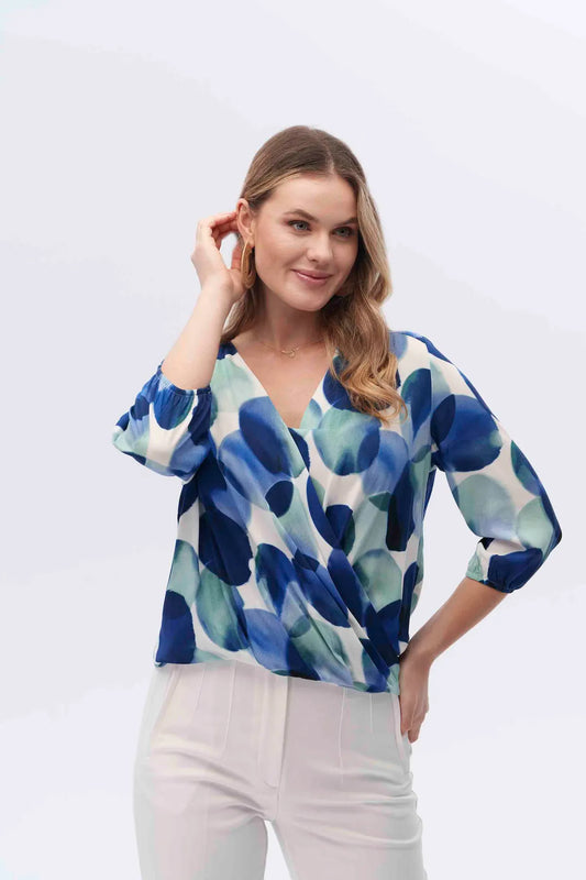 Canel Minimalist V-Neck 3/4 Sleeve Women's Blouse - Chiffon Fabric