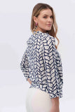 Canel Minimalist Patterned 3/4 Sleeve Women's Blouse - Casual & Work