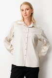 Stone Embellished Satin Shirt Ekol