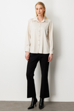 Stone Embellished Satin Shirt Ekol