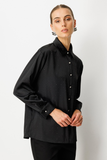 Stone Embellished Satin Shirt Ekol