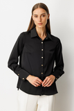 Button-Front Satin Shirt Ekol