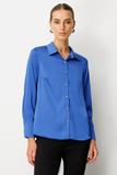 Button-Front Satin Shirt Ekol