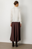 Wrap-around collar, front pleated blouse from Ekol.
