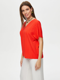 Short-Sleeved Textured Blouse by Faik Sönmez