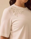 Plus size blouse with beaded embroidery, Gala-Xi