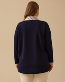 Plus Size Scarf Collar Blouse Gala-Xi