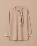 Plus Size Scarf Collar Blouse Gala-Xi