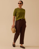 Plus size short-sleeved basic knit blouse Gala-Xi