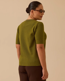 Plus size short-sleeved basic knit blouse Gala-Xi