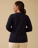 Plus Size V-Neck Blouse with Stone Embellishments Gala-Xi