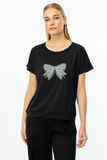 On Oversize Kısa Kol Yuvarlak Yaka Minimalist Kadın T-Shirt