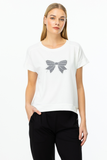 On Oversize Kısa Kol Yuvarlak Yaka Minimalist Kadın T-Shirt