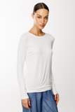 On Minimalist Long Sleeve Round Neck Women's Blouse - Everyday Elegance