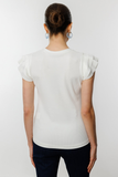 Ten Women's Minimalist V-Neck Short-Sleeve Blouse - Regular Fit