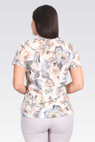 Tolga Saraçoğlu Minimalist Floral Short-Sleeve Women's Blouse - Casual