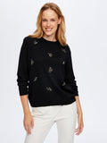 Long-Sleeved Knitted Blouse with Bead Embroidery Detail by Faik Sönmez
