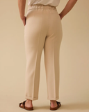 Plus Size Gala-Xi Double Hem Trousers with Gathered Waist
