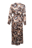 Plus Size Patterned Belted Jacquard Dress Gala-Xi