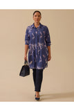 Plus Size Patterned Long-Sleeved Shirt Gala-Xi