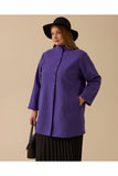 Plus size mandarin collar button-down coat Gala-Xi