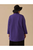 Plus size mandarin collar button-down coat Gala-Xi
