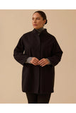 Plus size mandarin collar button-down coat Gala-Xi