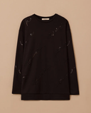 Plus Size Embroidered Beaded Sweatshirt Gala-Xi