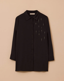 Plus Size Stone Embellished Button-Down Shirt Gala-Xi