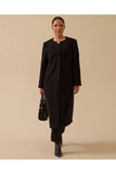 Plus size long cashmere coat with stone details Gala-Xi