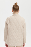 Women's Snap-Front Quilted Short Jacket with Onion Pattern