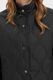 Women's Snap-Front Quilted Short Jacket with Onion Pattern
