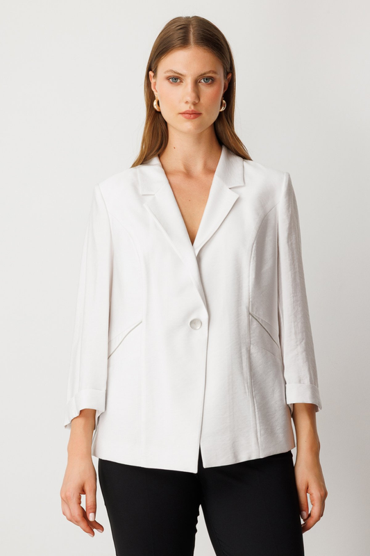 Ekol Şerit Taş Detaylı Duble Kol Ceket