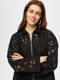 Women's Self-Jacquard Relaxed Fit Unlined Jacket by Faik Sönmez