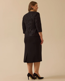 Plus Size Lace Textured Sequin Embellished Jacket