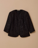 Plus Size Lace Textured Sequin Embellished Jacket