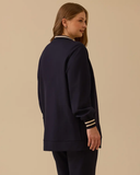 büyük beden şerit detaylı fermuarlı ceket Gala-Xi