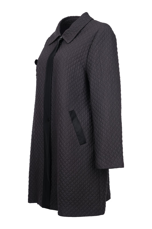 Gala-xi Minimalist Uzun Kol Midi Kapitone Kadın Ceket - Günlük Şıklık