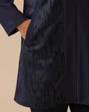 büyük beden desenli fermuarlı jakar ceket Gala-Xi