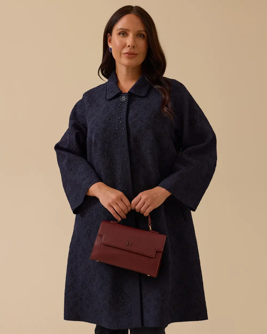 Plus size patterned jacquard coat Gala-Xi