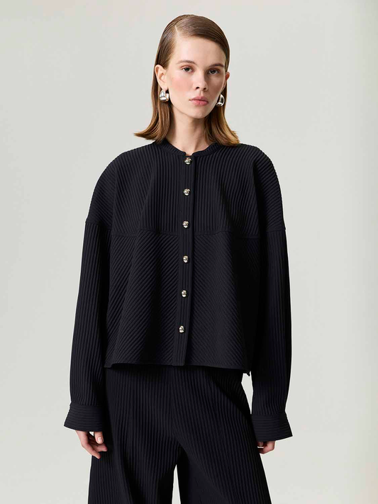 Nocturne Jacket with Ribbed Detail