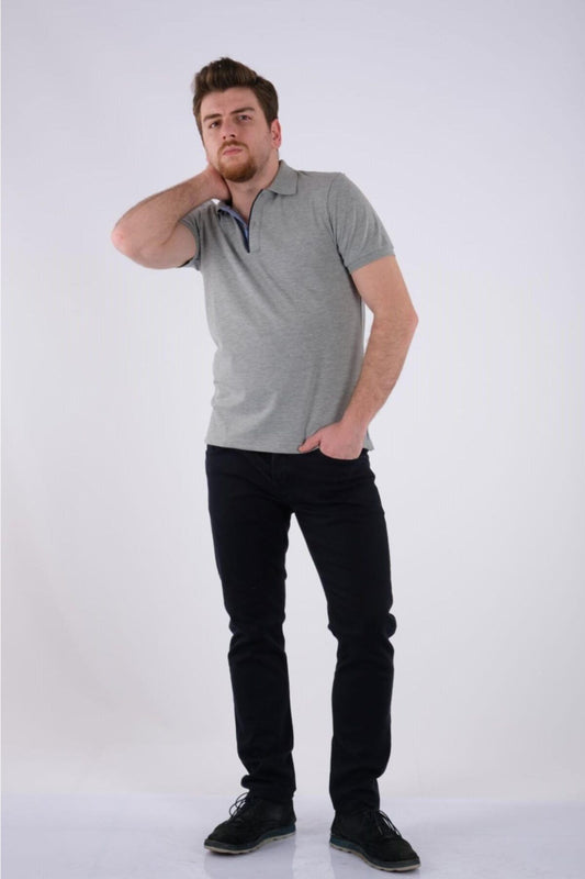 Desen Erkek Minimalist Polo Yaka Kısa Kol T-Shirt - Rahat ve Şık