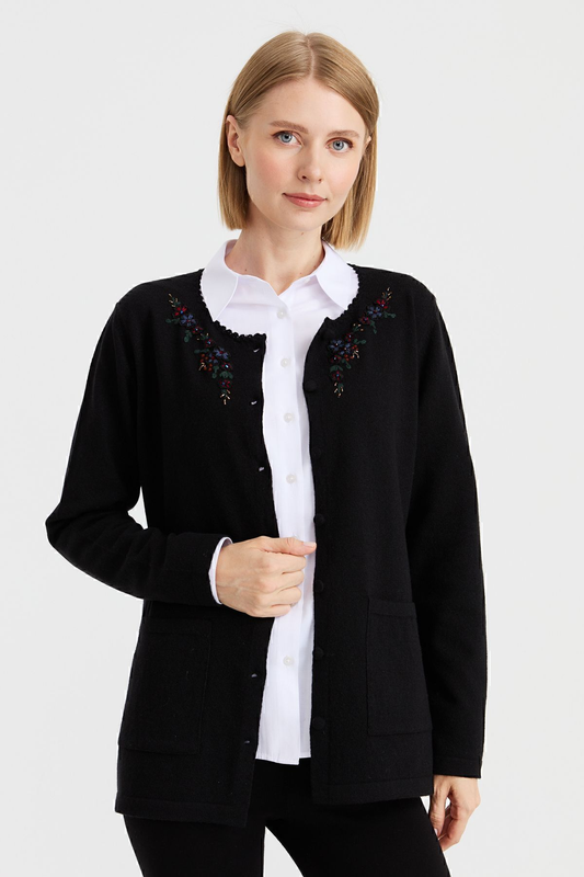 Desen Kadın Oversize Nakışlı Minimalist Ceket - Yeni Sezon
