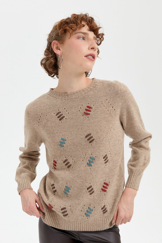 Patterned Women's Sweater DSN24K24211
