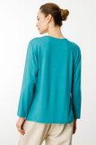 Patterned V-Neck Long-Sleeve Cotton Women's Jersey DSN23789