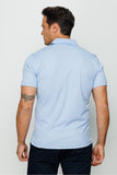Desen Minimalist Polo Yaka Erkek T-Shirt - Kısa Kol - Rahat