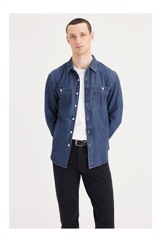Dockers Minimalist Erkek Denim Gömlek - Uzun Kol Günlük