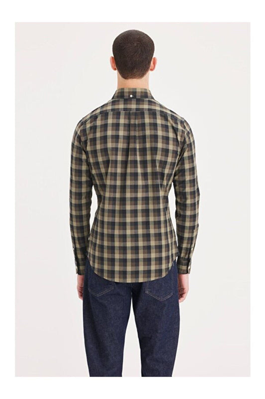 Dockers Erkek Uzun Kol Gömlek Yaka Kareli Minimalist Gömlek